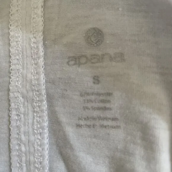 Apana Strappy Training‎ Tank Top Size SMALL White Mesh Hem Racerback Yoga - Picture 5 of 5